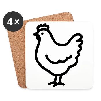 chicken - Coasters (set of 4) - white - Front
