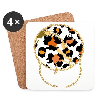Fantasie Leopardenprint - Untersetzer (4er-Set) - Weiß - Vorne