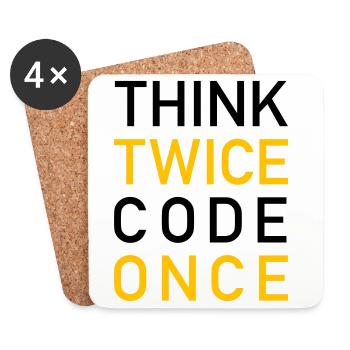 Think Twice Code Once Programmer - Coasters (set of 4) - white - Front