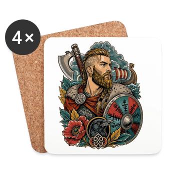 Fils d’Odin - Dessous de verre (lot de 4) - blanc - Devant