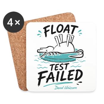 Dead Unicorn im Badereifen: Float Test Failed - Untersetzer (4er-Set) - Weiß - Vorne
