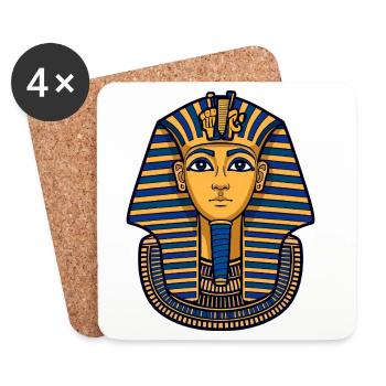 Le Masque du Pharaon de Toutânkhamon - Dessous de verre (lot de 4) - blanc - Devant