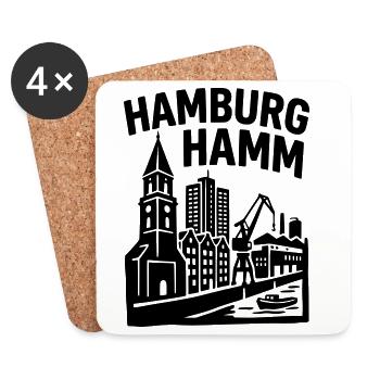 Hamburg Hamm - Untersetzer (4er-Set) - Weiß - Vorne