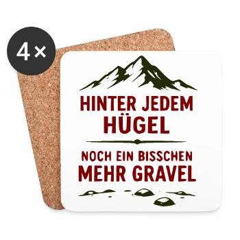Hinter jedem Hügel Mehr Gravel - Untersetzer (4er-Set) - Weiß - Vorne