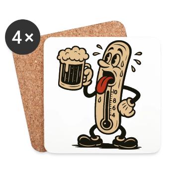 Thermometer in Madness Heat Wave Beer - Coasters (set of 4) - white - Front