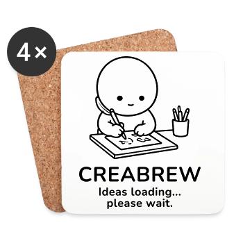 Creabrew – Ideas Loading | Creative Mind Mood - Untersetzer (4er-Set) - Weiß - Vorne
