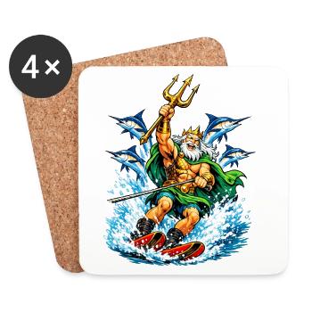 Neptune, c’est le ski nautique - Dessous de verre (lot de 4) - blanc - Devant