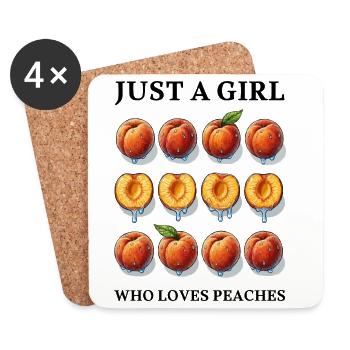 JUST A GIRL WHO LOVES PEACHES - Peach - Coasters (set of 4) - white - Front