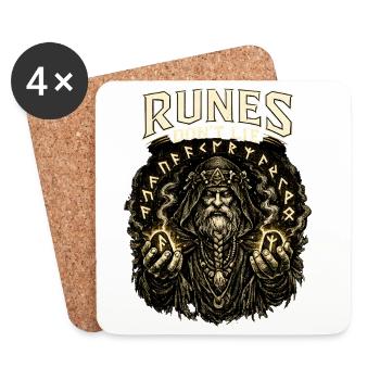 Runes Don’t Lie: Mystic Rune Master - Coasters (set of 4) - white - Front