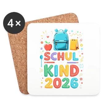 School Child 2026 School Enrollment 2026 Back to School - Coasters (set of 4) - white - Front