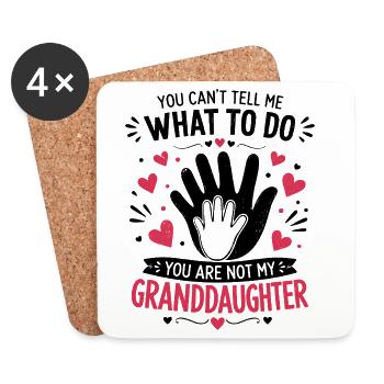 Funny Granddaughter Gift for Grandpa Grandma - Coasters (set of 4) - white - Front