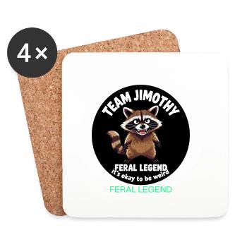 Feral Legend Raccoon Team Jimothy - Coasters (set of 4) - white - Front