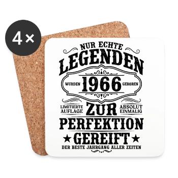 1966 Jahrgang Vintage Geburtstag Geschenk Retro - Untersetzer (4er-Set) - Weiß - Vorne