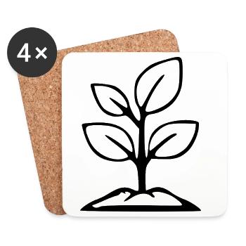 Garden Plant Gardener Gift - Coasters (set of 4) - white - Front