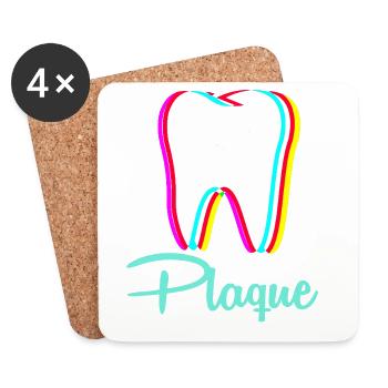 dentiste - Dessous de verre (lot de 4) - blanc - Devant