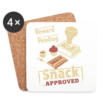 Snack Approved Vintage Stempel - Untersetzer (4er-Set) - Weiß - Vorne