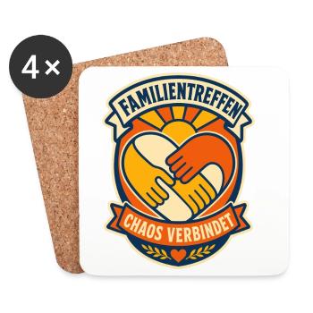 Familienfest Herzverbindet Chaos - Untersetzer (4er-Set) - Weiß - Vorne