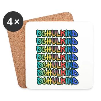 Schulkind Graffiti Farbverlauf - Untersetzer (4er-Set) - Weiß - Vorne