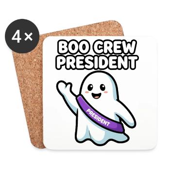 Boo Crew President Halloween Geist - Untersetzer (4er-Set) - Weiß - Vorne