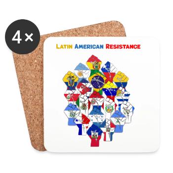 Lateinamerikanische Widerstands-Mosaikfaust - Untersetzer (4er-Set) - Weiß - Vorne