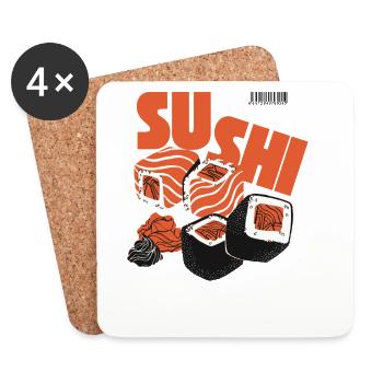 Sushi Japan Foodie Asia Essen Geschenk - Untersetzer (4er-Set) - Weiß - Vorne