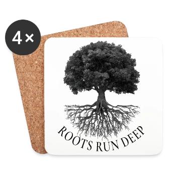 Roots Run Deep – Baum mit Wurzeln - Untersetzer (4er-Set) - Weiß - Vorne