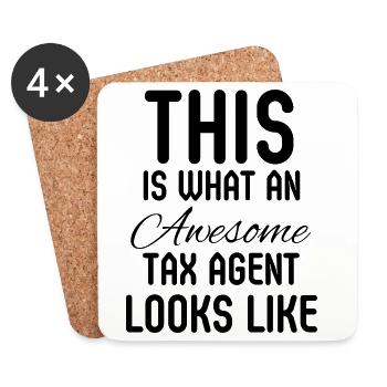 Tax Agent Accounting Financial Advisor Gift - Coasters (set of 4) - white - Front
