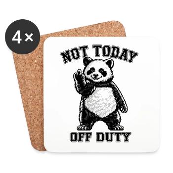 Panda not on duty today - Coasters (set of 4) - white - Front