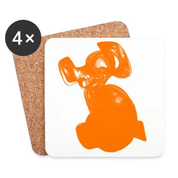 The Orange Dog - Coasters (set of 4) - white - Front