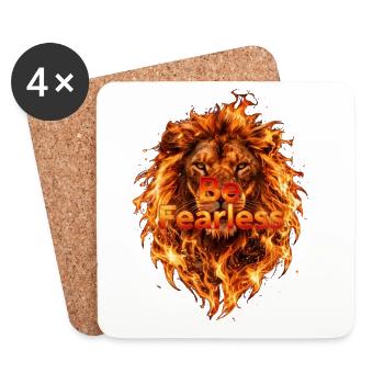 Be Fearless Flame Lion - Coasters (set of 4) - white - Front