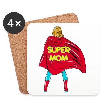 Super Mom! Customizable - Coasters (set of 4) - white - Front