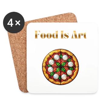 Food Is Art ... Pizza Margherita - Untersetzer (4er-Set) - Weiß - Vorne