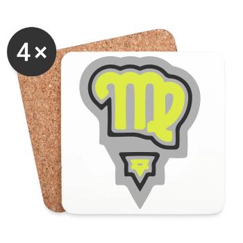 Tierkreis, Stammes-Virgo und Erde - Untersetzer (4er-Set) - Weiß - Vorne