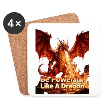 Be as powerful as a dragon - Coasters (set of 4) - white - Front