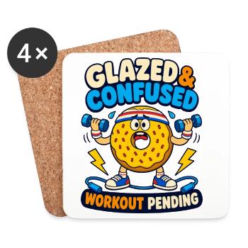 Glazed & Confused Workout Pending - Coasters (set of 4) - white - Front