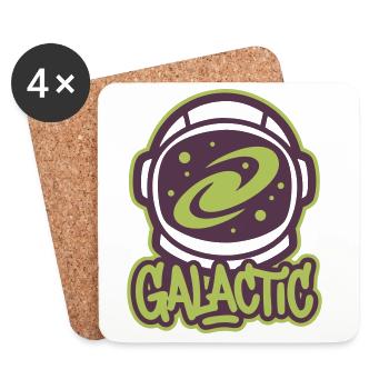 Galaxy Astronaut Helmet Logo - Coasters (set of 4) - white - Front