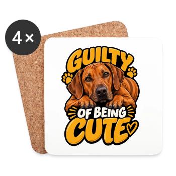 Rhodesian Dog - Coasters (set of 4) - white - Front