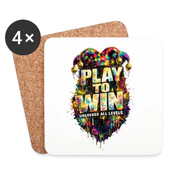Play to Win Color Burst - Coasters (set of 4) - white - Front