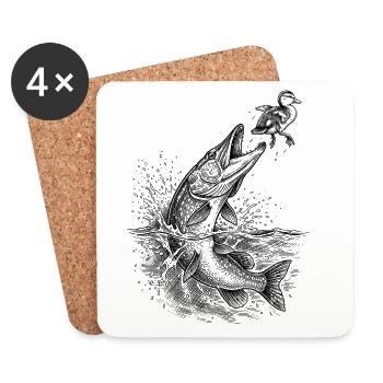 Pike Surface Hunt 2 | Classic Collection - Coasters (set of 4) - white - Front