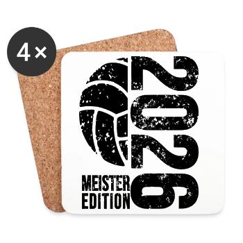 Volleyball Master Cap 2026, Black Pullover Hoodie - Coasters (set of 4) - white - Front