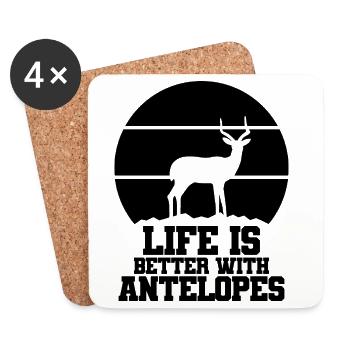 Antelope Humor Saying - Coasters (set of 4) - white - Front