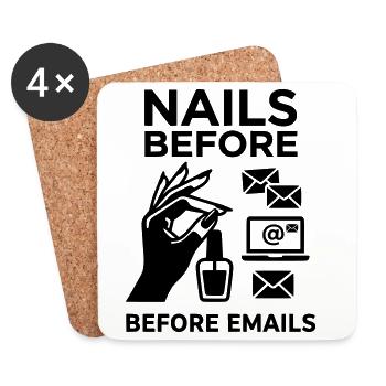 nails before mails - Coasters (set of 4) - white - Front
