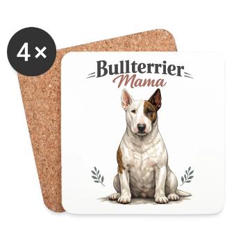 Bull Terrier Mom – Gift for Proud Dog Moms - Coasters (set of 4) - white - Front