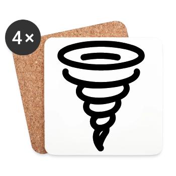 tornade - Dessous de verre (lot de 4) - blanc - Devant