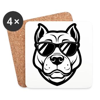 Pitbull Sunglasses - Coasters (set of 4) - white - Front