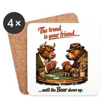 Bull & Bear Poker: The Trend Is Your Friend - Coasters (set of 4) - white - Front