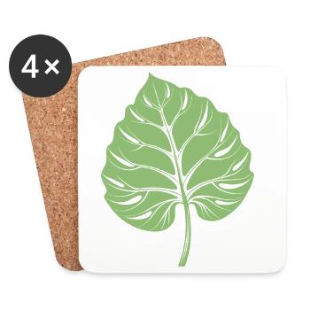 Taro Leaf - Coasters (set of 4) - white - Front