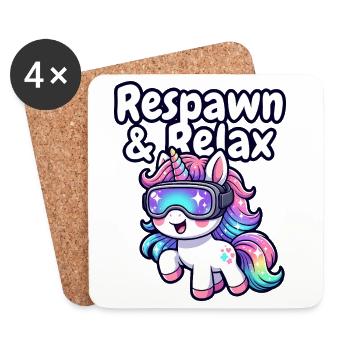 Unicorn VR Chill : Réapparition & Détente - Dessous de verre (lot de 4) - blanc - Devant