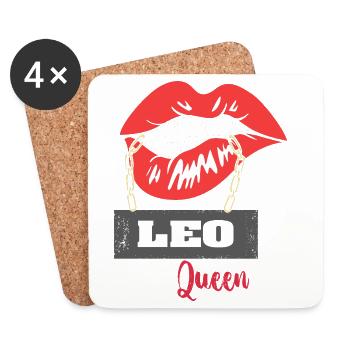 Zodiac sign Leo - Coasters (set of 4) - white - Front