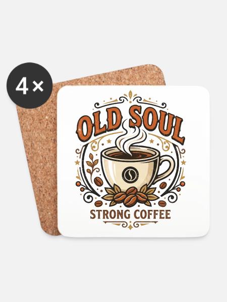 Old Soul Coffee - Untersetzer (4er-Set) - Weiß